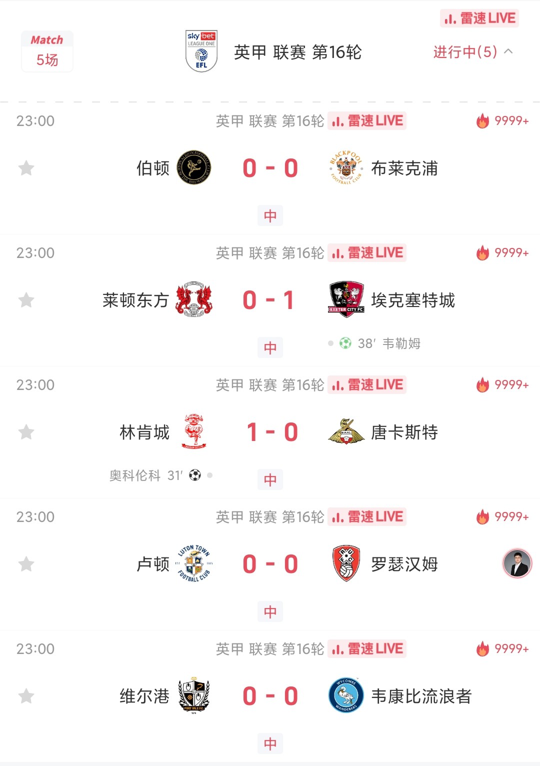 👀Se jugaron cinco partidos de la Liga Inglesa Uno al mismo tiempo, tres de los cuales terminaron 0-0 en el descanso, y los diez equipos anotaron solo 2 goles en total.
