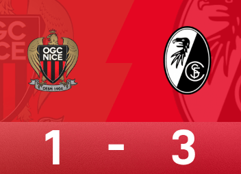 Informe de la Europa League: Grieve dispara, Sherhant anota, Friburgo 3-1 Niza